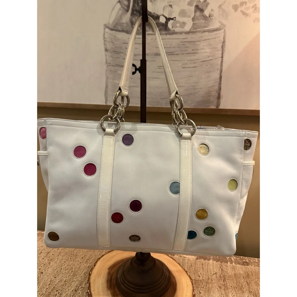Coach white multicolor